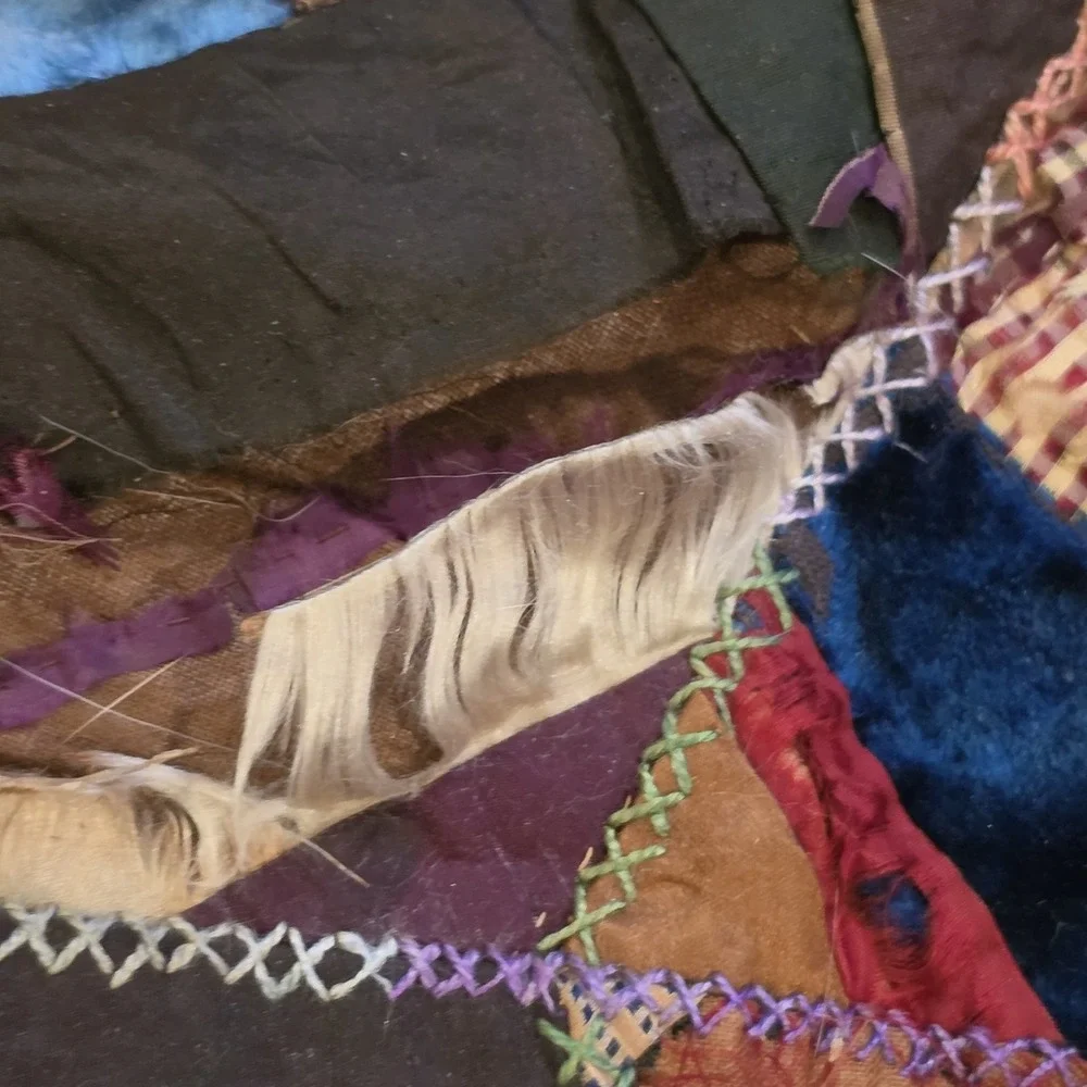 OOAK antq/vtg crazy quilt top  60x64( Unfinished )